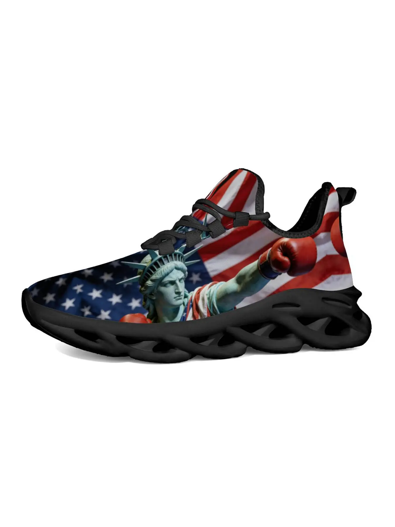 Exclusive Recommendation American Flag Theme Men's Casual Shoes, Patriotic Print, Fashionable Design, Comfortable Sole, Classic Style