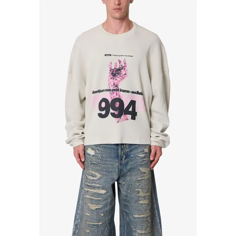 mnml Zombie Hand Thermal Shirt - Grey