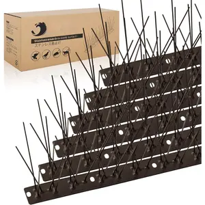 Brown Bird Spikes Pre-Assembled for Pigeons Birds, Cover 10  Durable Bird Spikes with Stainless Steel for Fence Roof Mailbox Window