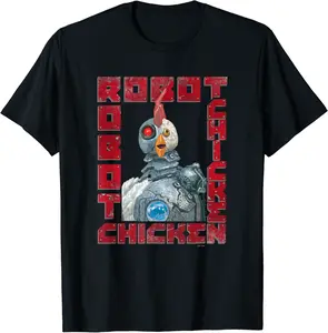 Robot Chicken Classic Mascot Metal Frame Vintage Portrait T-Shirt - Arelyalfar Shop 22B0CH946CX6