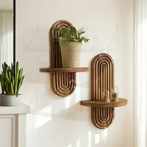 Vintage Simple Wooden Wall Shelf for Small Potted Plants, Hanging Display, Wall Mounted Organizer, Suitable for Living Room, Bedroom, Dining Room, Bathroom, Office