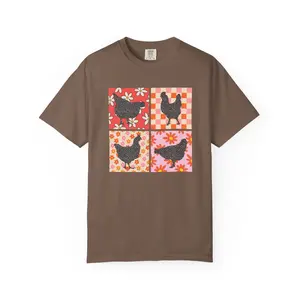 Chicken Shirt Farm Life Tee Vintage Patchwork Chicken Shirt Country Girl Graphic Tee Comfort Colors Shirt