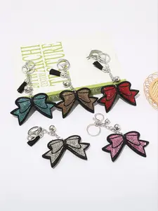 Creative Bowknot Rhinestone Keychain, Fashionable and Cute, with Rhinestone Tassel Bag Charm