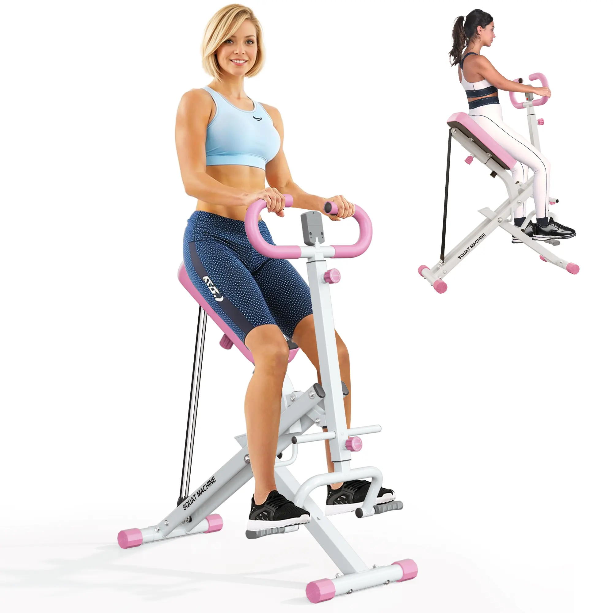 Dland Squat Machine Glutes Workout Adjustable Resistance Foldable Exercise Equipment Leg Exercise Machine with 350lbs Weight Capacity for Women, Rowing Machine, TikTokShopBlackFriday Hiit Killer Lcd Display