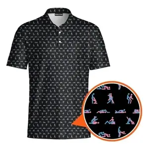 Funny Stick Figure Sex Ed Golf Polo Shirt for Men – Humor Graphic Polo, Lightweight Breathable Short Sleeve Casual & Golf Wear