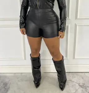 Leather Luxe Shorts (Plus Sz)