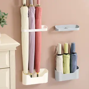 Wall Mounted Umbrella Holder, No Drilling Entryway Storage Rack, Long & Short Umbrella Organizer, Space Saving Decor for Home Entrance