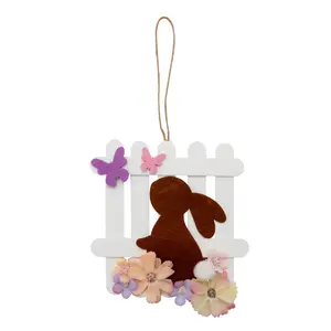 Bunny with Fence Craft Stick Craft Kit - Makes 6