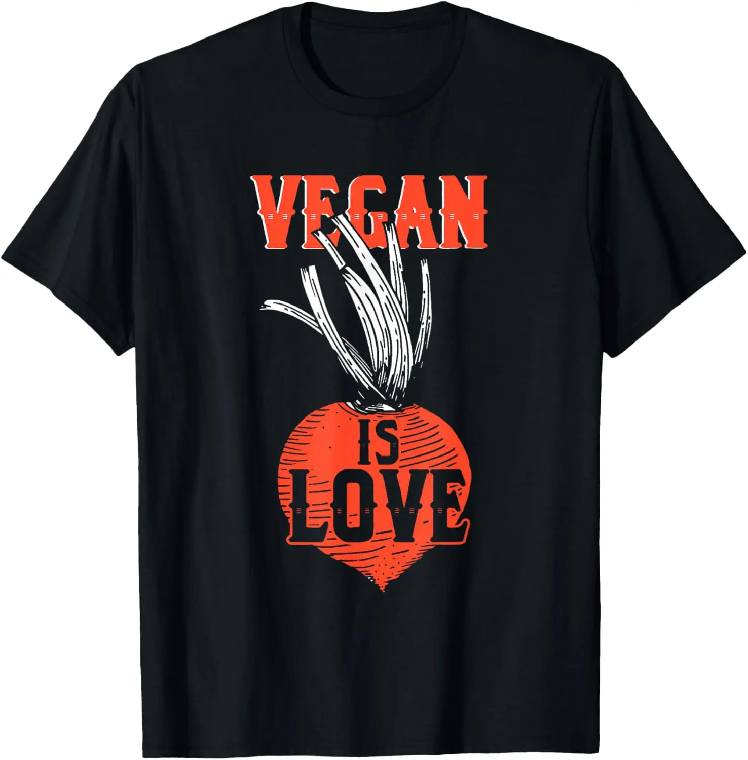 100% Cotton Vegan Is Love Vegetarian Veganism Animal Rights Veggie Food T-Shirt