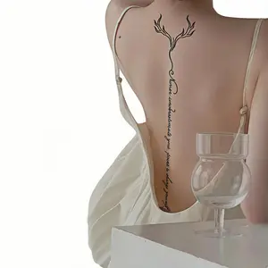 Waterproof Temporary Tattoo Sticker, 5 Sheets Wings & Butterfly & Rose Pattern Fake Tattoo, Back Body Art Magic Tattoo, Herbal Semi-permanent Tattoo, Sticker Tattoos