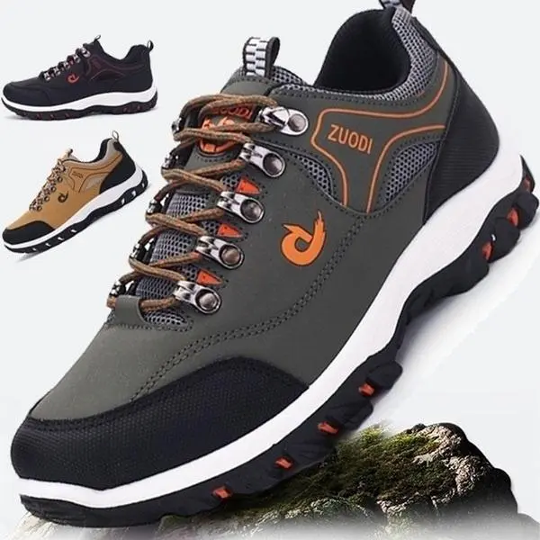Men's Cloth Round Toe Waterproof Hiking Sneakers Shoes - Breathable, Lightweight Outdoor Footwear with Rubber Non-Slip Wet-Floor Grip, Outdoor Trekking Footwear for Camping (Sizes 6-13)