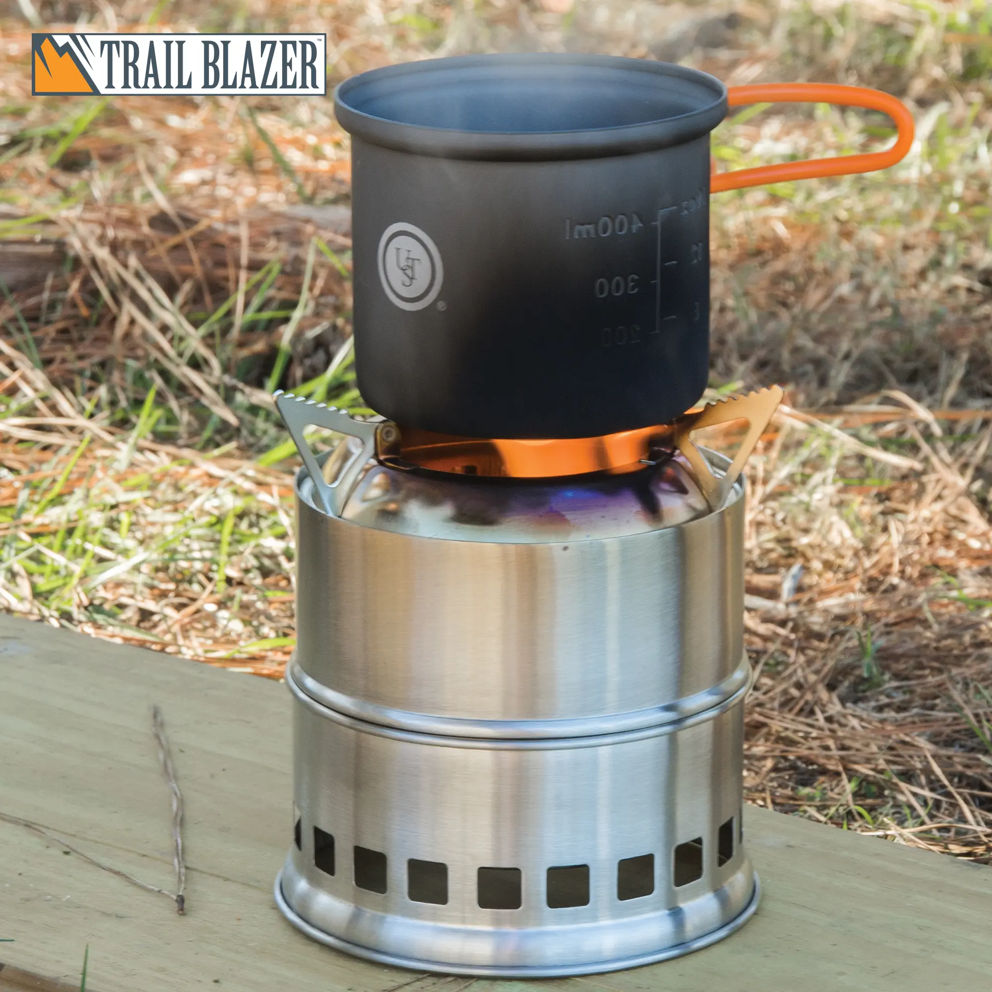 Trailblazer Wood Burning Stove - Compact Stainless Steel Cooking Solution