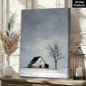 2D Flat Framed Canvas Painting Poster| The First Snow Is Coming, The Last Day Of Autumn 1| Perfect for Wall Decor Art, Room Decoration, Living Room, Winter Spring Home Decor, Bathroom Decor, Valentine'S Day Decorations and Gifts| Frame	