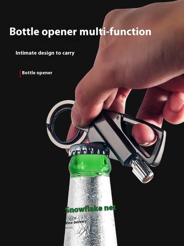 3-in-1 Eternal Multi-function Lighter Keychain with Bottle Opener, Reusable Waterproof Matches, Suitable for Outdoor Survival, Men's Multi-function Gear