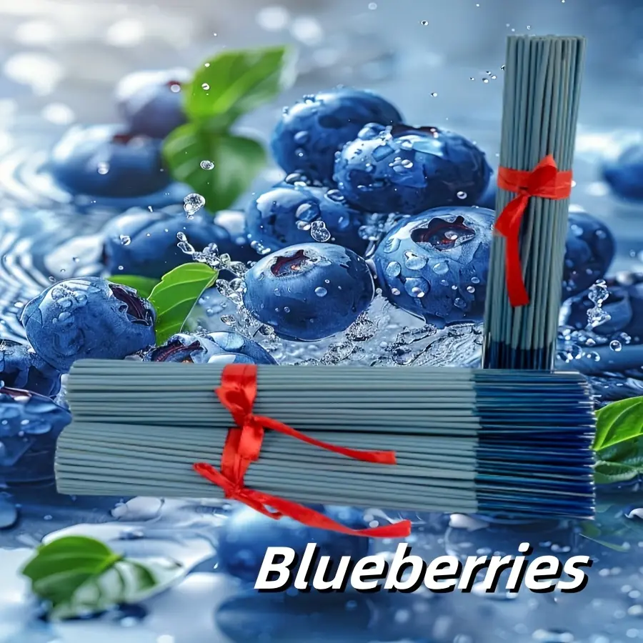 20/59/99pcs Blueberry Aromatic Incense Sticks, 25cm Bamboo Incense Rods, Aromatherapy Smell Diffusers, Ideal for Relaxing & Stress Relief