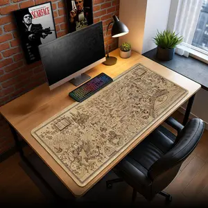 Wizarding World Map Desk Mat – Perfect Gift for Wizard Movie Fans and Magical Decor, Cool Gaming Desk Accessories, Mouse Pad for Office & Study