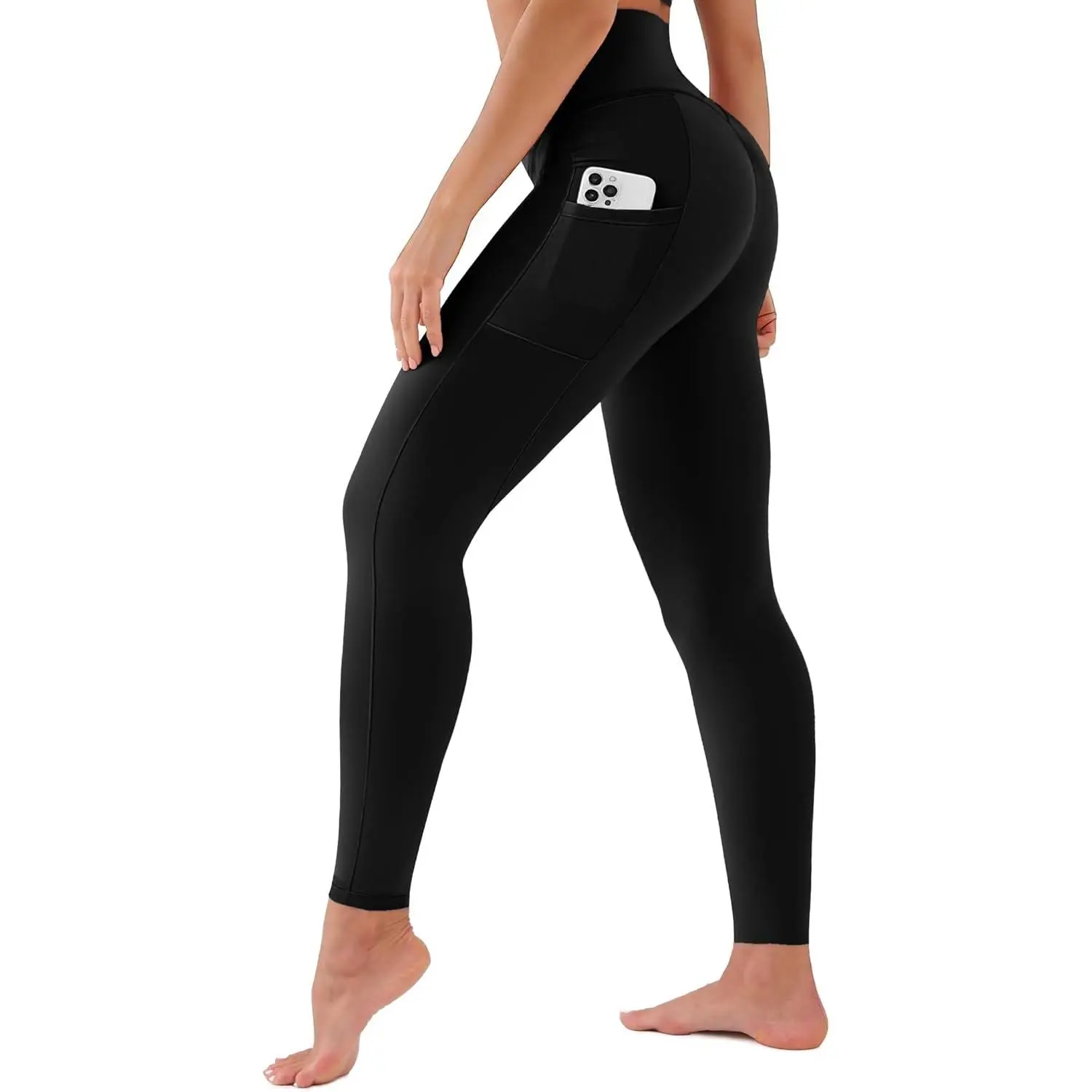 Women's High Waisted Leggings, Buttery Soft Second Skin Feel, Opaque Polyester-Spandex Athletic Workout Pants with Tummy Control for Yoga, Plus Size, Plus Size Fashion, Athletic Yoga, Opaque Fabric, Breathable