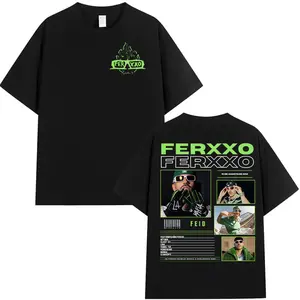 Rapper Feid Ferxxo Album 2025 Merch T Shirts Men's Hip Hop Gothic Cotton Short Sleeve T-Shirt Unisex Retro Style Clothing Tshirt