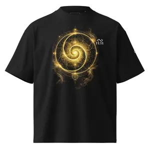 Samādhi ∞ Sacred geometry Yod–He–Vav–He (Unisex organic oversized high neck t-shirt)