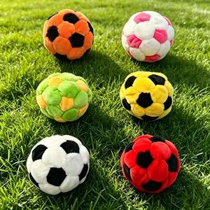 Soft Plush Soccer Ball Stress Balls - 7cm Mini Bean Bag Squishy Toys for Kids & Pets, Assorted Colors, Durable & Squeezable Fidget Toys for Anxiety Relief, Outdoor Play & Classroom Rewards
