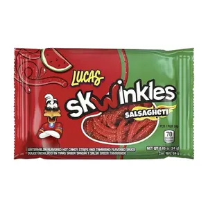 Lucas Skwinkles Salsagheti Watermelon Flavor 1 Pack Sweet Hot Candy Strips and Tamarind Sauce Snack fruit fruits candies sour