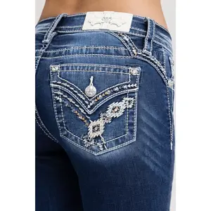 Nyah Cross Stitched Bootcut Jeans