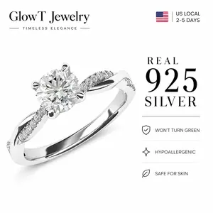 Sterling Silver 4-Prong Petite Twisted Vine Simulated 1.0 CT Diamond Or Moissanite Engagement Ring Promise Bridal Ring