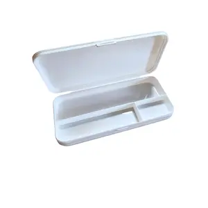 Simple Aesthetic Hard Shell Pencil Case - Frosted Finish, 3 Compartments, Durable Design, 20cm x 9cm x 3cm, Stylish & Functional for Students
