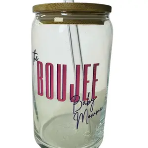 Boujee baby momma glass with wooden top and glad straw glass--=%2=- cup=%2=-- match a--=%2=- fall=%2=----=%2=- cup=%2=-- glass cup