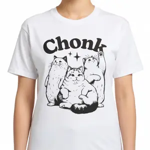 Vintage Kawaii Chonk Cat Shirt Funny Fat Cat Meme Tee Aesthetic Kitty Top Cute Animal Graphic Tee Cat Mom Dad Gift Vintage Graphic Tee