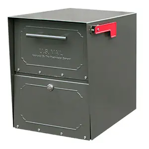 212 MAIN Oasis Jr. Model Galvanized Steel Wall Mount Curbside Mailbox, Locking Door, Parcel-Secure, Weather-Tight, 15x11.5x18 in, Graphite Bronze