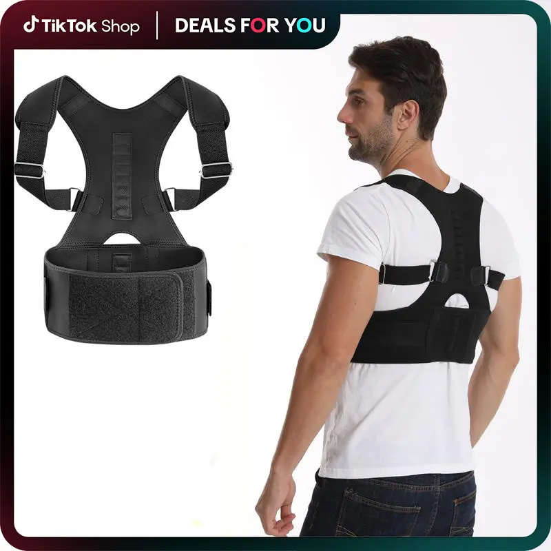 IYDoaMea Unisex Posture Corrector Back Brace - Ergonomic Magnetic Lumbar-Neck Support, Breathable Waistband, Adjustable Strap, Slim Fit Tank Top, Discreet, Cool & Breathable, Sweat-Free All-Season Daily Wear (Order 1 Size Up)