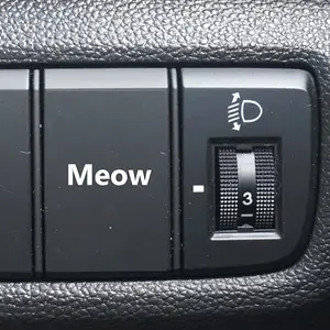 4PCS/SET "Meow" Cat Text Car Sticker for Car Interior Button Decoration, Create Pet Healing-Styled Interior Space, A Must for Cat Lovers, Help Your Car Interior Show Unique Cute Taste