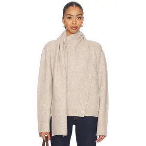 Lovers and Friends Oren Scarf Neck Cardigan in Oatmeal