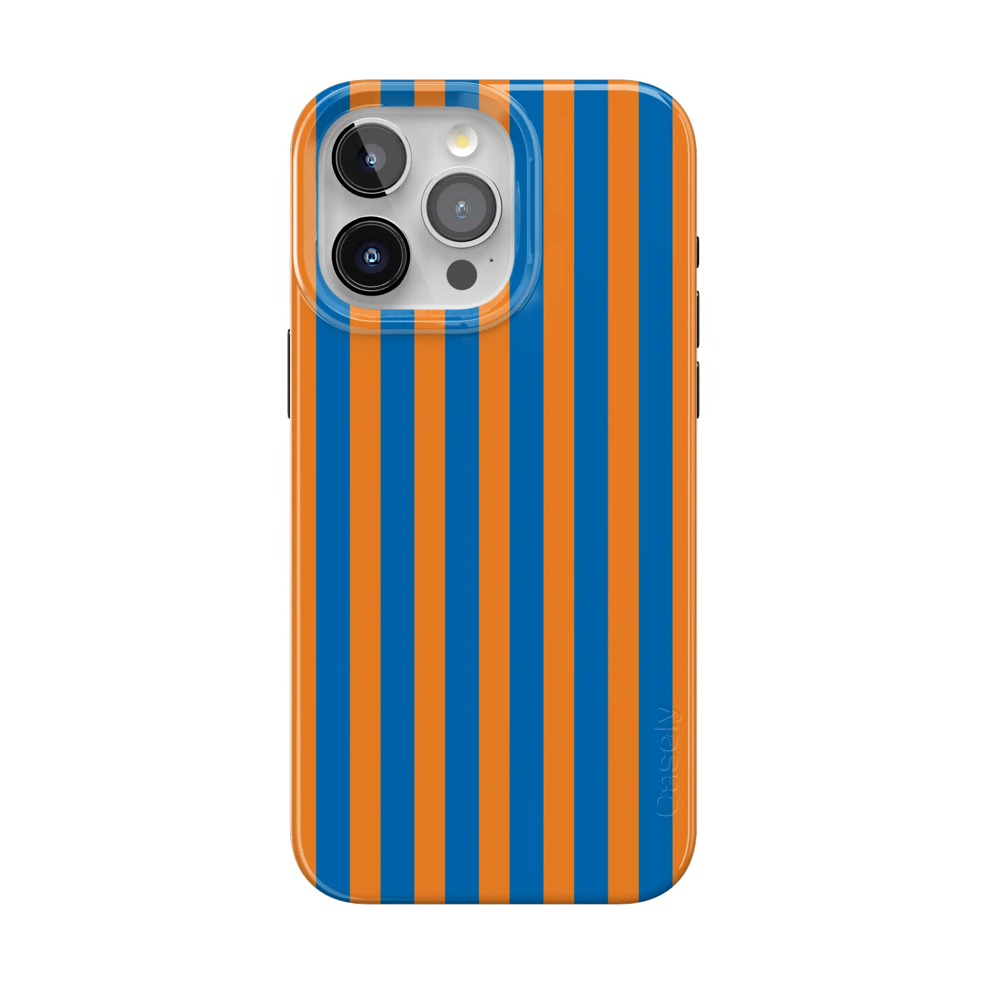 Casely iPhone 15 Pro Max Phone Case, Go New York Blue & Orange Stripes Design, MagSafe Compatible Mobile Phone Accessory, Classic Ultra-Thin Protective Cover, Accessories, Magsafe Compatible With Magsafe
