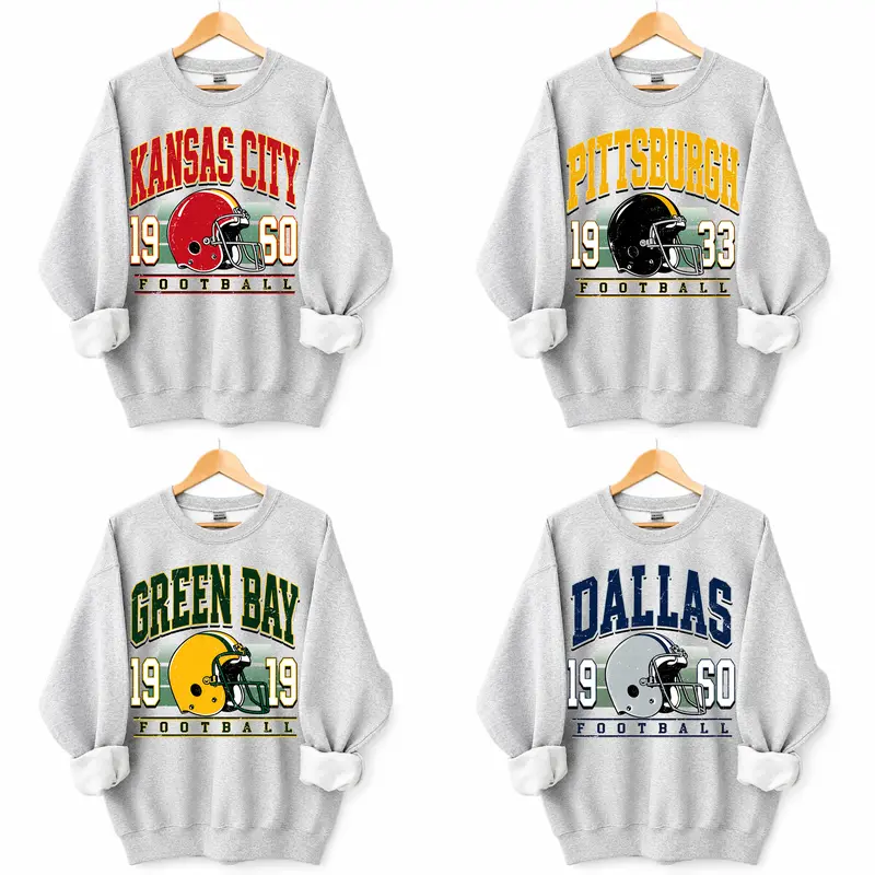 Vintage 90s All Teams Football Ash Grey Sweatshirt, Retro 90s Game Day Crewneck for Men & Women, Soft Cotton Hometown Football Shirt, Sport Graphic Menswear