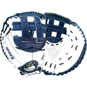 Hit Run Steal 34" Softball Catcher's Mitt - White with Navy Web