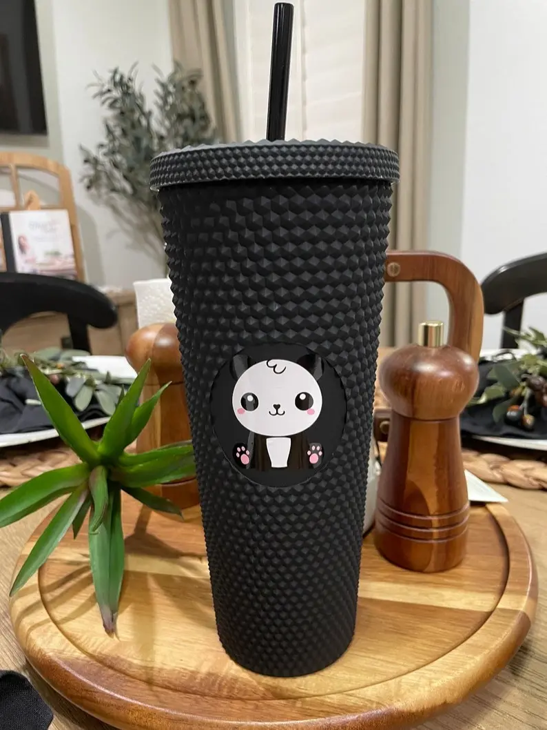 Starbucks Venti 24oz Panda Bear Cup with Straw and Lid - Cute Panda Lover Gifts - Drinkware, Bottle