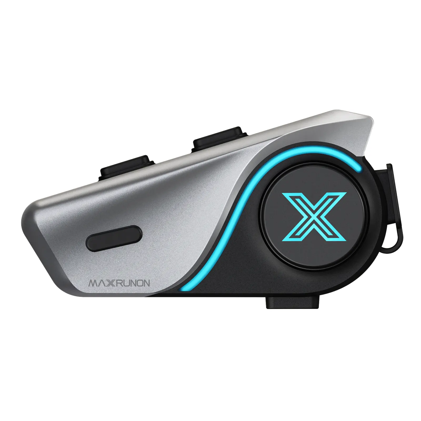 MAXRUNON D9 Motorcycle Helmet Bluetooth Headset, 5.3 BT, AI Noise Reduction, Intercom, IPX5 Waterproof for Full/Open Face Helmet
