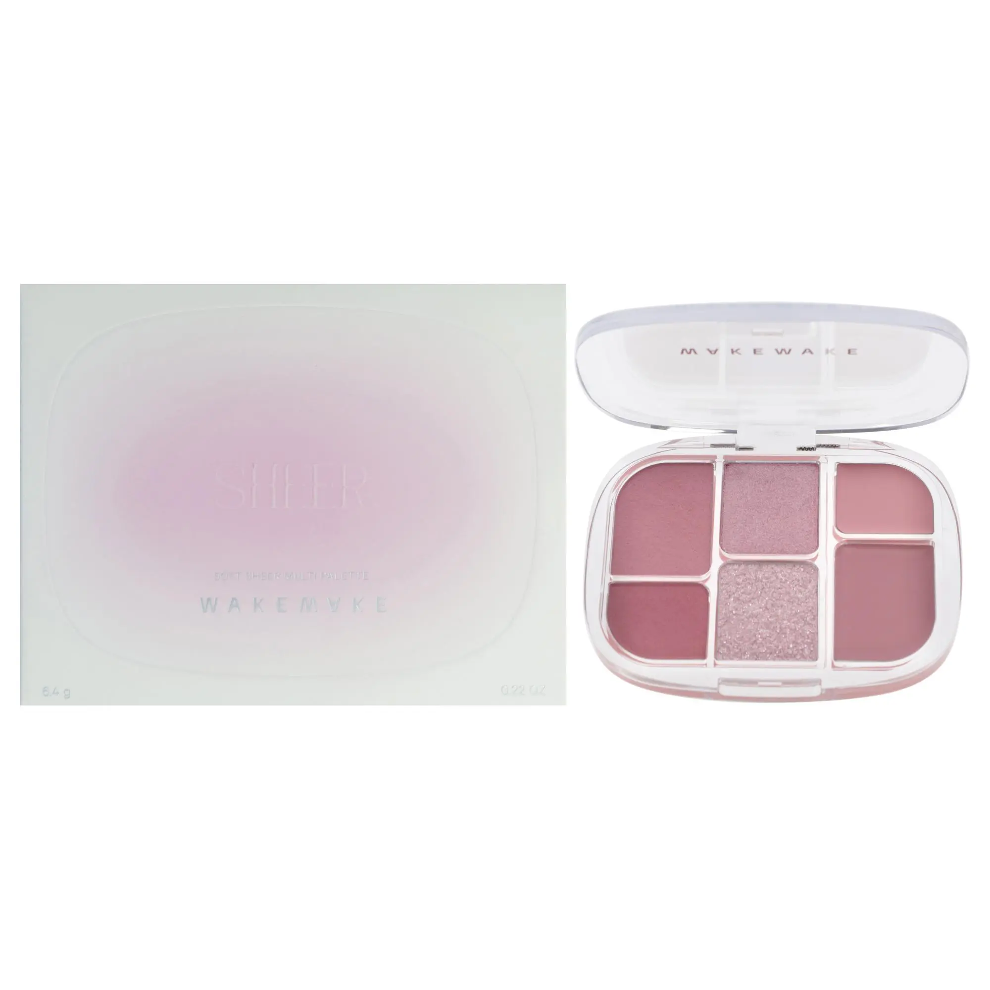 Wakemake Women's Soft Sheer Eyeshadow Multi Palette - 03 Lavender Pleasure, 0.22oz Sheer Finish Makeup