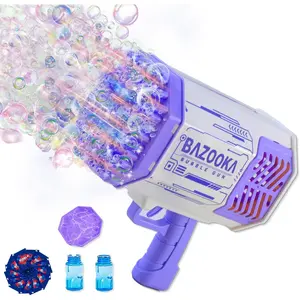 Multifunctional Bubble Making Machine Gun Bazooka Bubble Machine Gun Bubbles for Kids TIK Tok Gifts 3 4 5 6 7 8 9 10 11 12 Years Old Bubble Blaster Blower Hand-Held Electric Bubble Gun