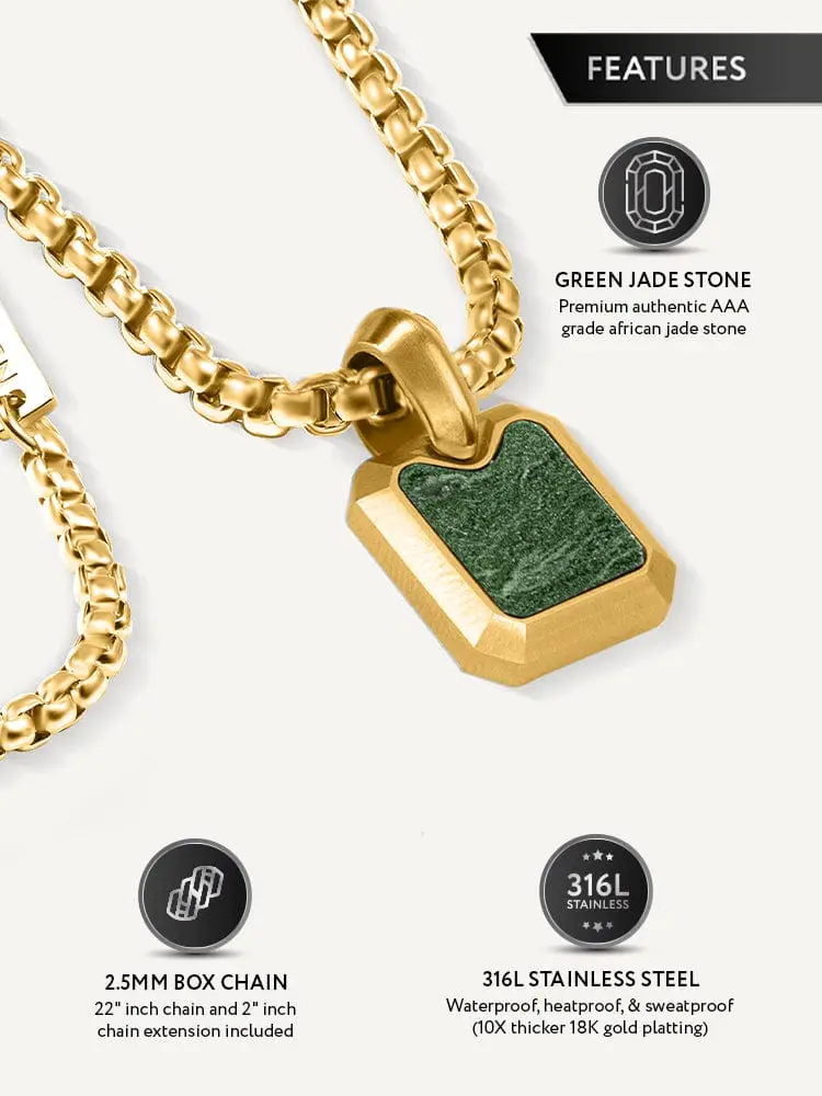 RTZN Square Jade Pendant Necklace - TikTok Shop