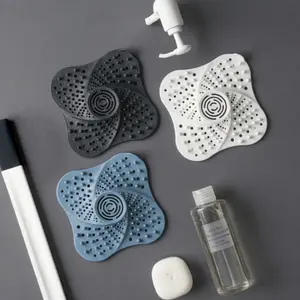 Silicone Hair Filter Shower Drain Cover, Anti-Clog Bathtub Drain Filter, Easy Clean and Install, Suitable for Bathroom, Durable Silicone