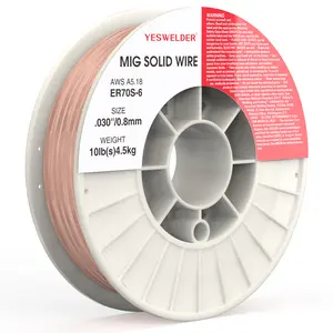 YESWELDER ER70S-6 Carbon Steel MIG Welding Wire | 10LB Spool .030"/.035" Diameter Solid Gas MIG Wire for All Postion Welding YESWELDER ER70S-6 Carbon Steel MIG Welding Wire | 10LB Spool .030"/.035" Diameter Solid Gas MIG Wire for All Postion Welding