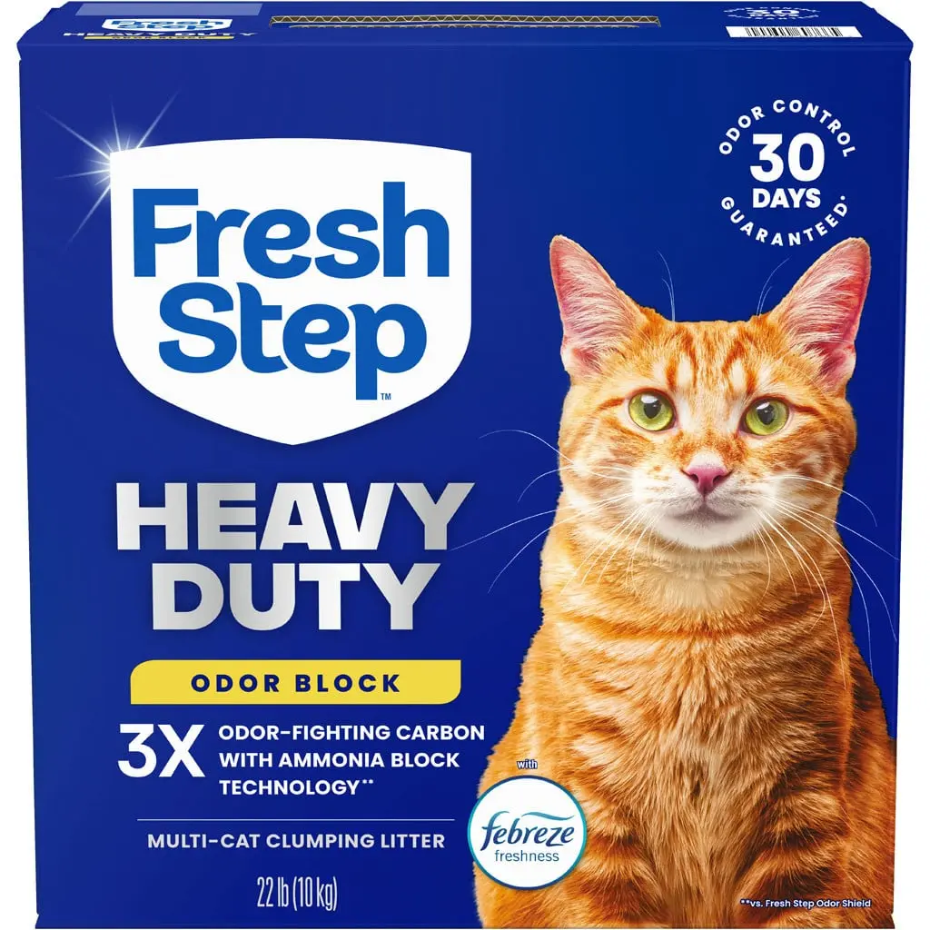 Fresh Step 10044600607662 22 lbs Heavy Duty Odor Block Clumping Cat Litter, Scented
