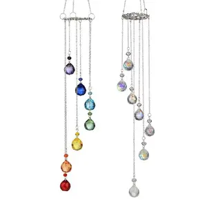 New AB Color Crystal Sun Catcher - 7-Color Rainbow Maker, Hanging Stained Glass Ornament, Home Decor for Outdoor Trees