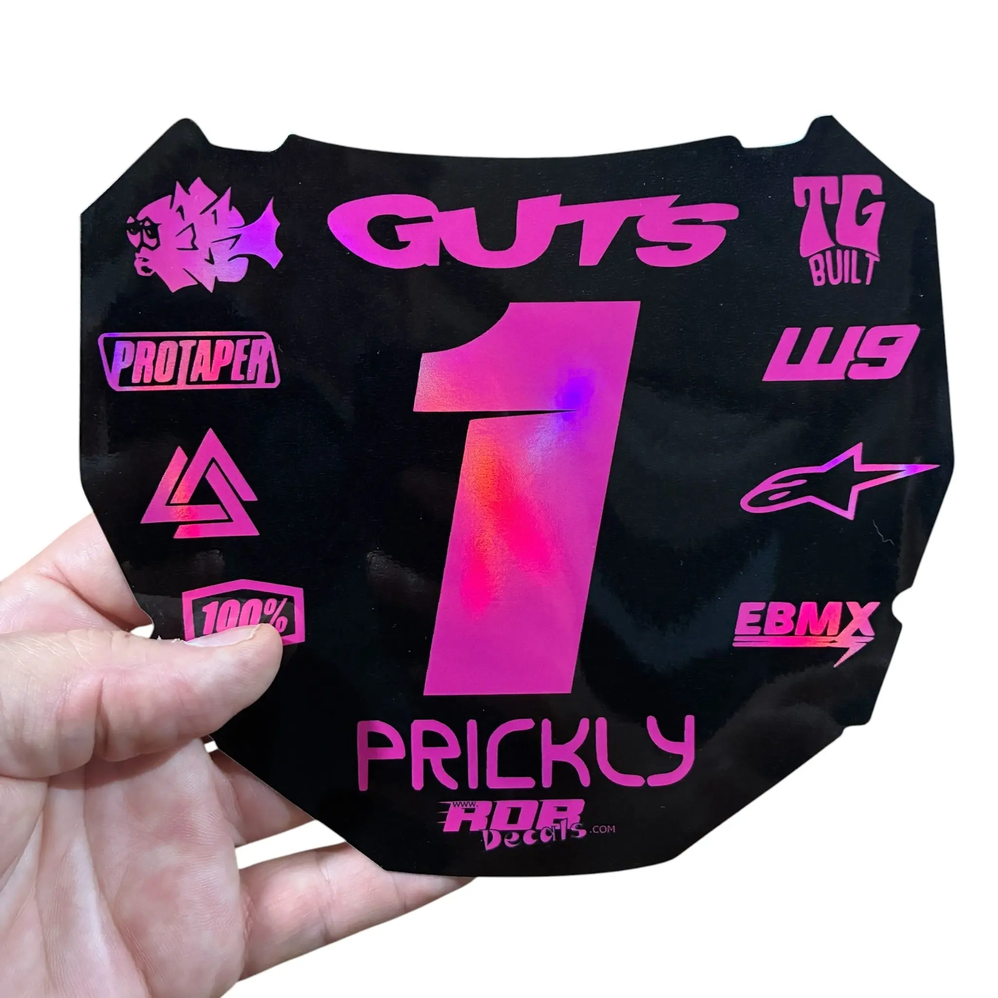 ODI Plate Decal — 11 Logo — Metalic Pink