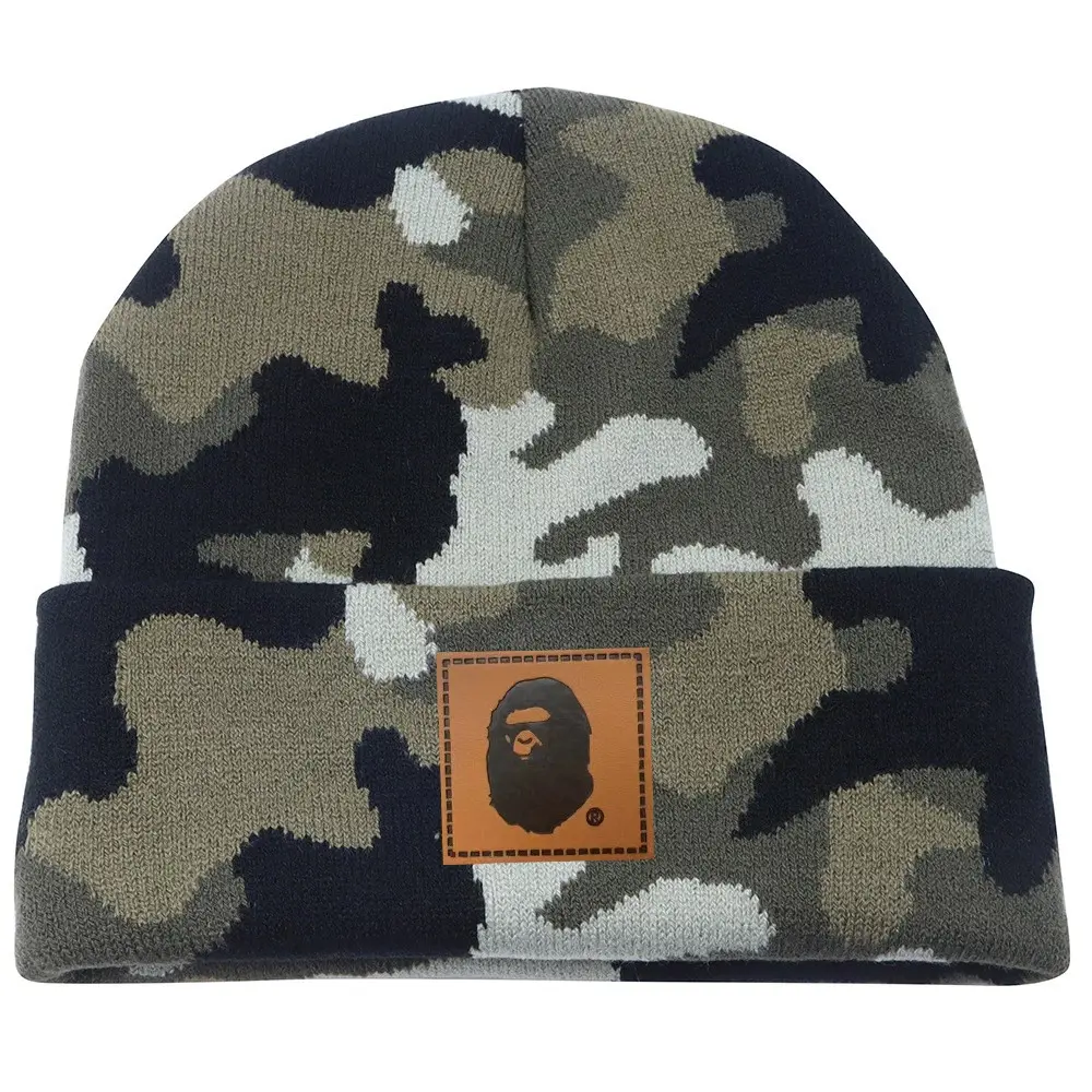 BAPE Knitted Cap – Streetwear Winter Beanie Hat for Men & Women, Warm Knit Goros Style Hip Hop Fashion Accessory 2025 Collection
