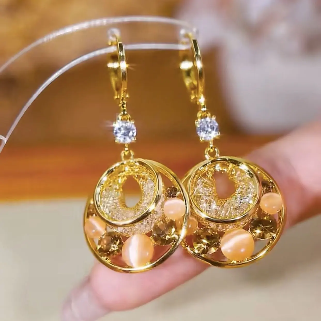 Round cat eye coffee color