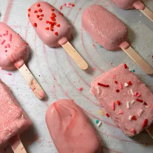 Funfetti Cakesicle - Pink Ice Cream with Sprinkles - Perfect for Summer Treats